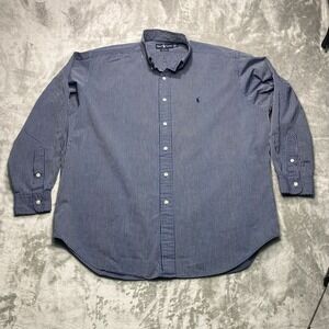 Ralph Lauren Men's Navy Striped Dress Shirt